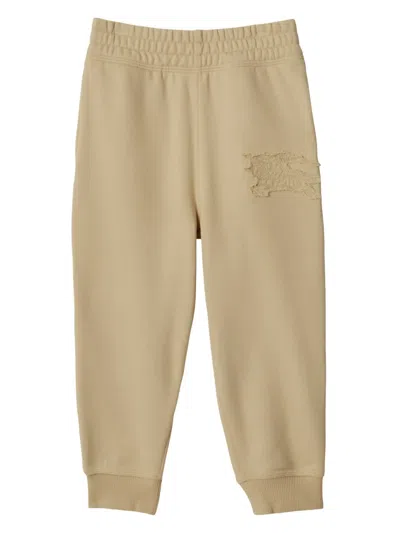 Burberry Kids' Equestrian Knight-patch Track Pants In Neutrals
