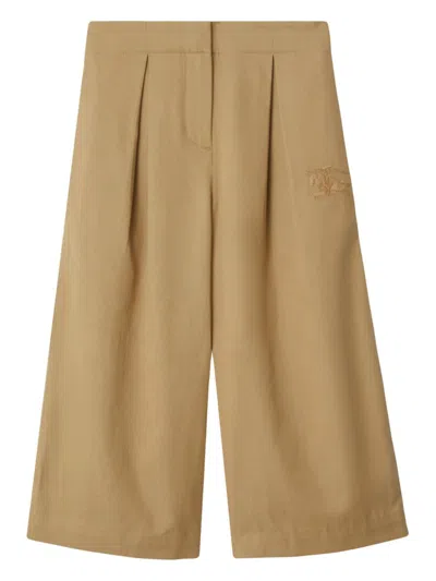 Burberry Kids'  Pleated Cotton Trousers In Archive Beige