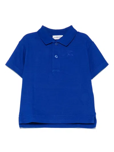 Burberry Babies' Equestrian Knight Polo Shirt In Blue