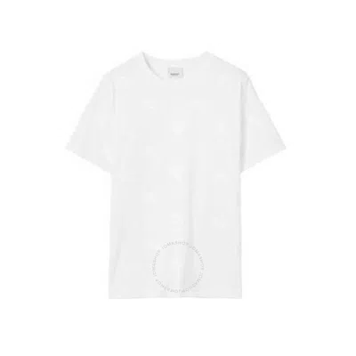 Burberry Equestrian Knight Print Cotton T-shirt In White