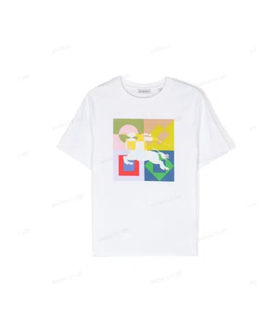 Burberry Equestrian Knight-print Cotton T-shirt In White