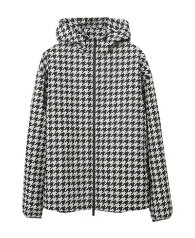 Burberry Equestrian Knight-print Hooded Jacket In Black Ip Pat