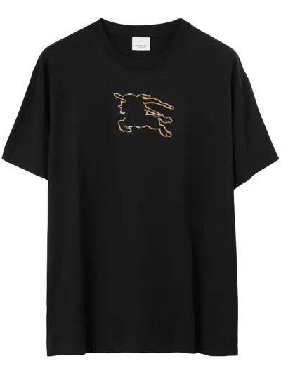 Burberry Equestrian Knight Logo印花t恤 In Black