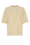 Burberry Cream Terry Fabric Oversize T-shirt In Bianco