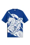 BURBERRY EQUESTRIAN KNIGHT PRINTED CREWNECK T-SHIRT