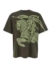 Burberry Equestrian Knight Graphic Print T-shirt In Verde