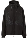 Burberry Equestrian Knight Design Hooded Jacket In Black