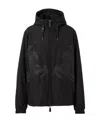 Burberry Equestrian Knight Design Hooded Jacket In Black