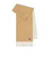 Burberry Embroidered Knight Reversible Cashmere Scarf In Brown