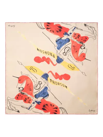 BURBERRY EQUESTRIAN KNIGHT SILK SCARF