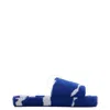 Burberry Snug Cotton Slippers In Blue