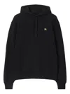 Burberry Men Black Sweatshirt With Ekd Embroidery On The Front And Logo Print On The Rear In Cotton