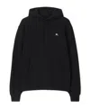 Burberry Men Black Sweatshirt With Ekd Embroidery On The Front And Logo Print On The Rear In Cotton