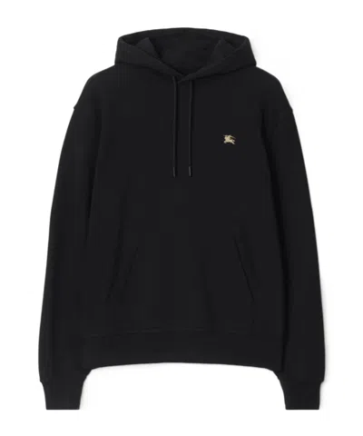 BURBERRY BURBERRY LOGO EMBROIDERED CHECKED DRAWSTRING HOODIE