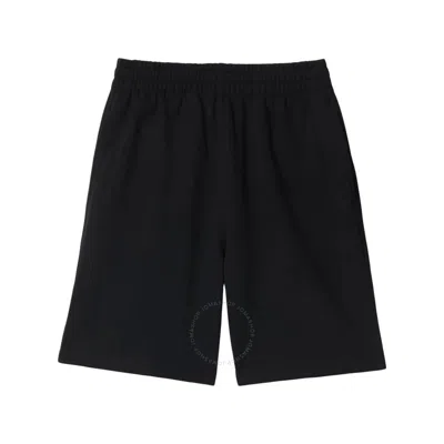 Burberry Equestrian Knight Straight Leg Shorts In Black