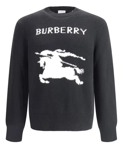 Burberry Men 's Equestrian Knight Logo Sweater In Black