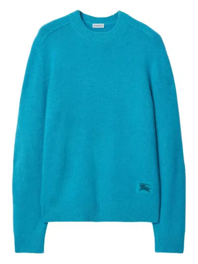 Burberry Cashmere-blend Ekd Sweater In Blue