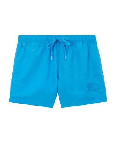 Burberry Equestrian Knight Swim Shorts In Blue