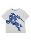 Burberry White T-shirt For Baby Boy With Print In Weiss