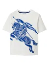 Burberry White T-shirt For Baby Boy With Print In White