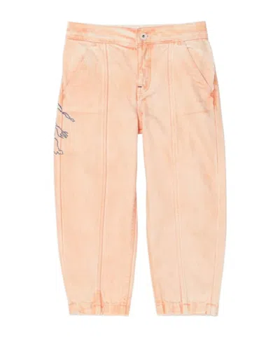 Burberry Equestrian Knight Tapered Trousers In Nude
