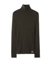 Burberry Equestrian Knight Wool-blend Roll-neck Jumper In Black