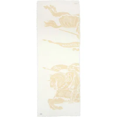 Burberry Equestrian Knight Wool Jacquard Scarf In Cotton