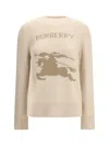 Burberry Equestrian Knight Wool Sweater In Neutral