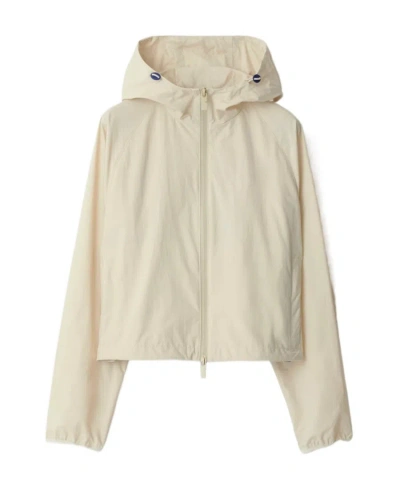 BURBERRY BURBERRY EQUESTRIAN KNIGHT HOODED CROPPED ZIP-UP JACKET