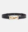 Burberry Equestrian Leather Belt In Black