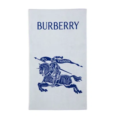 Burberry Equestrian-motif Cotton Towel In White