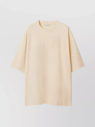 Burberry Equestrian Print Terry Crew-neck T-shirt In Beige