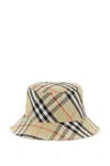BURBERRY ERED COTTON BLEND BUCKET HAT WITH NINE WORDS