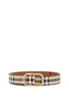 Burberry Ered Fabric Belt With Coating In Beige