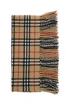 Burberry Cashmere Check Pattern Scarf In Beige