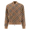Burberry Check Print Wool Blend Harrington Jacket