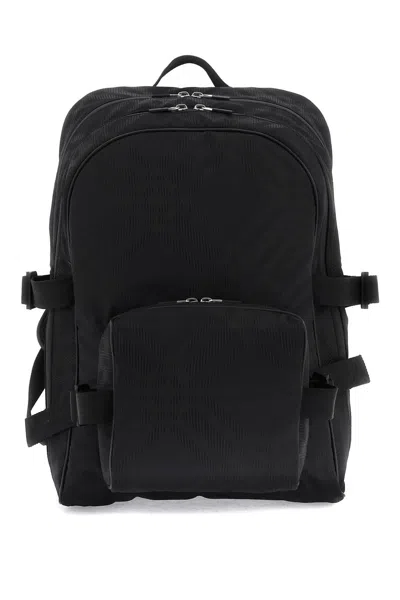Burberry Ered Jacquard Backpack In 黑色的