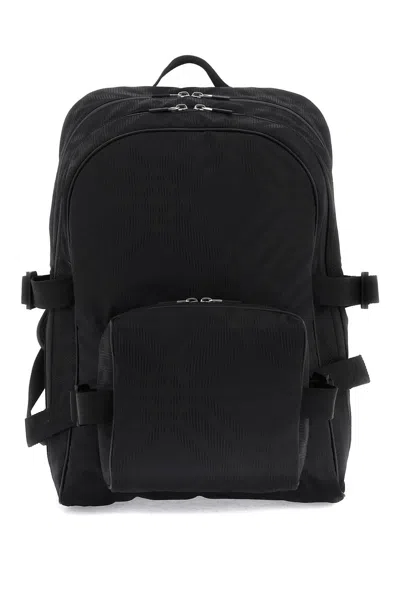 Burberry Ered Jacquard Backpack In Black