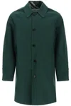 Burberry Reversible Gabardine Overcoat Long Sleeves In Green