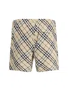 Burberry Vintage Check Pattern Swimsuit In Beige In Beige