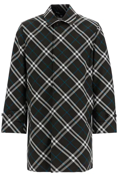 Burberry Ered\n\n'checkered Nylon Car Coat In Black