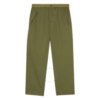 Burberry Ernest Contrast Trim Twill Cotton Trousers In Green