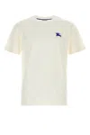 Burberry Mens Salt Ekd-embroidered Short-sleeve Cotton-jersey T-shirt
