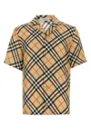 Burberry Short-sleeved Check Pattern Shirt With Button-down Collar