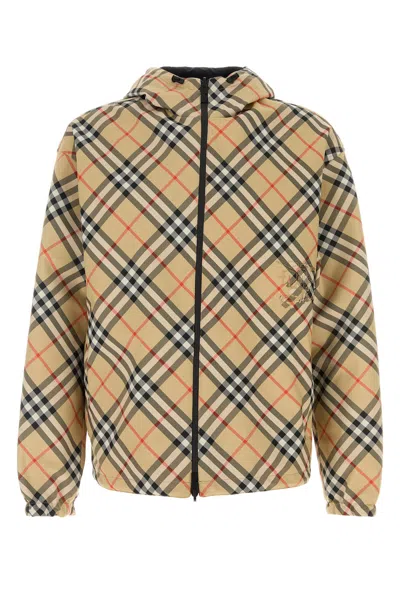 Burberry Embroidered Polyester Reversible Jacket In Neutral
