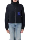 Burberry Cropped Nylon Hooded Jacket In Black