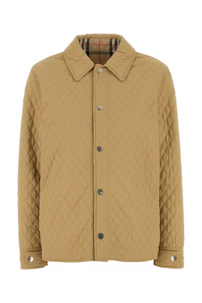 Burberry Beige Nylon Reversible Padded Jacket In Beige O Tan