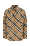 Burberry Women Beige Shirt With Classic Collar And All-over Check Motif In Cotton Woman
