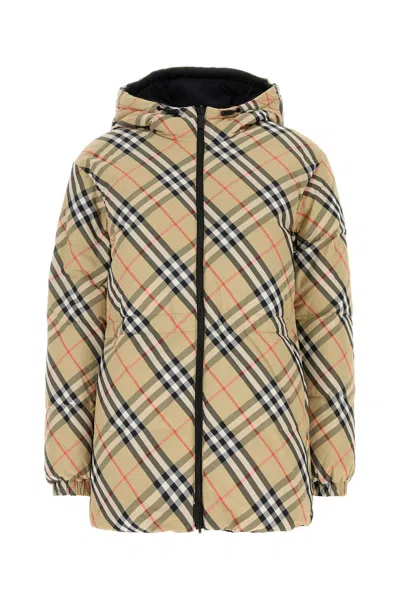 Burberry Beige Printed Reversable Jacket In Multi