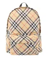Burberry Men's Check Backpack In Beige